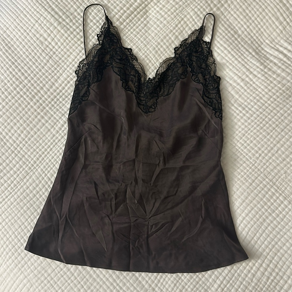 100% Silk and lace cami